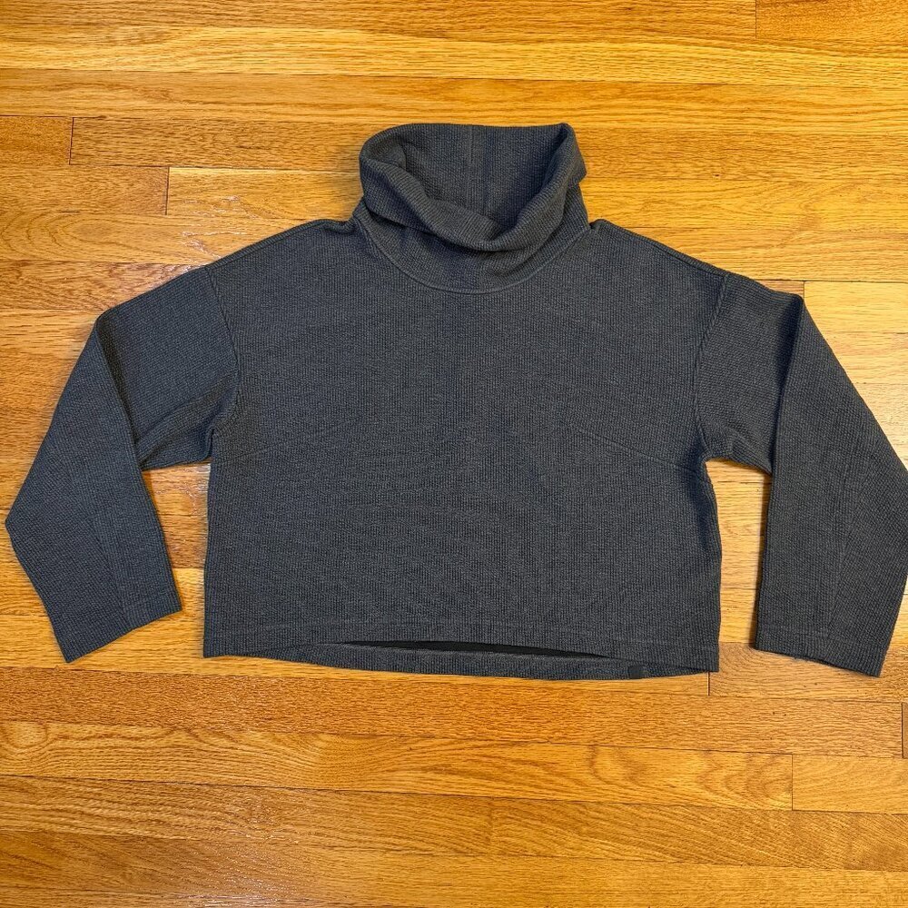 Lululemon Ribbed Funnel Neck Pullover Heathered Black - Size M/L NWOT